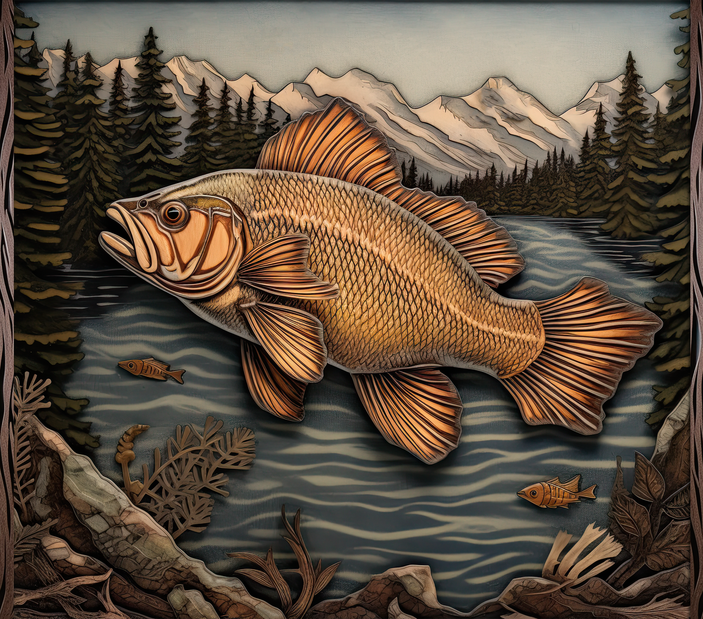 3D Fishing Tumbler 01