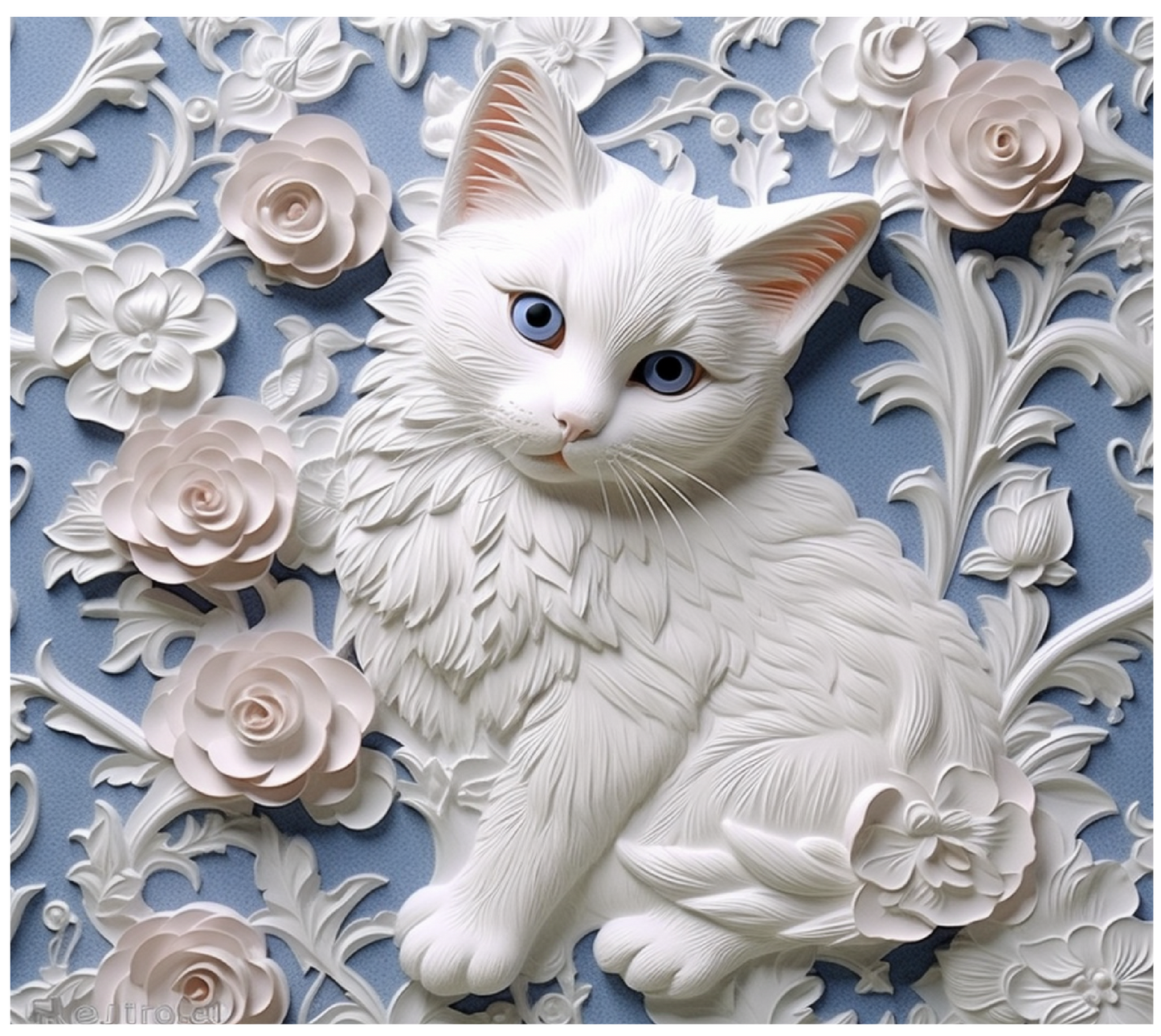 3D Fresco Cat Tumbler