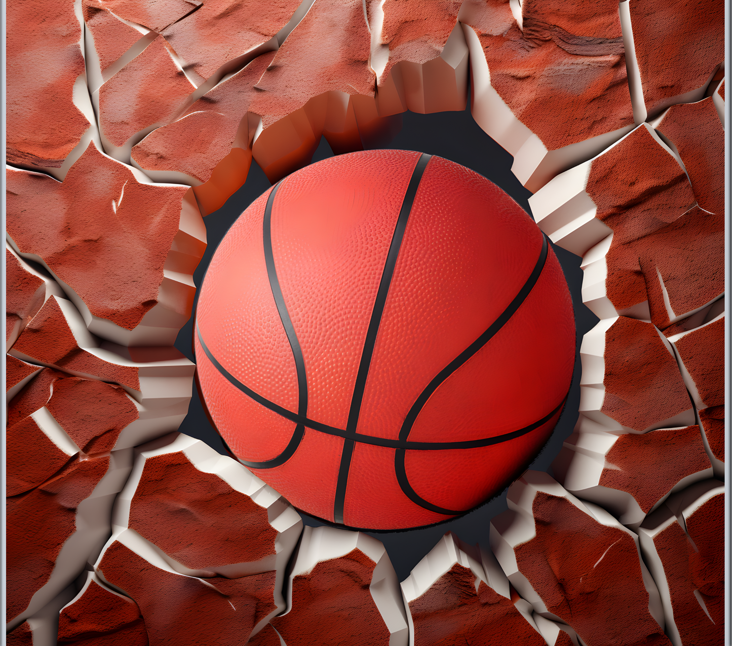 Basketball Bursting through the Wall Tumbler