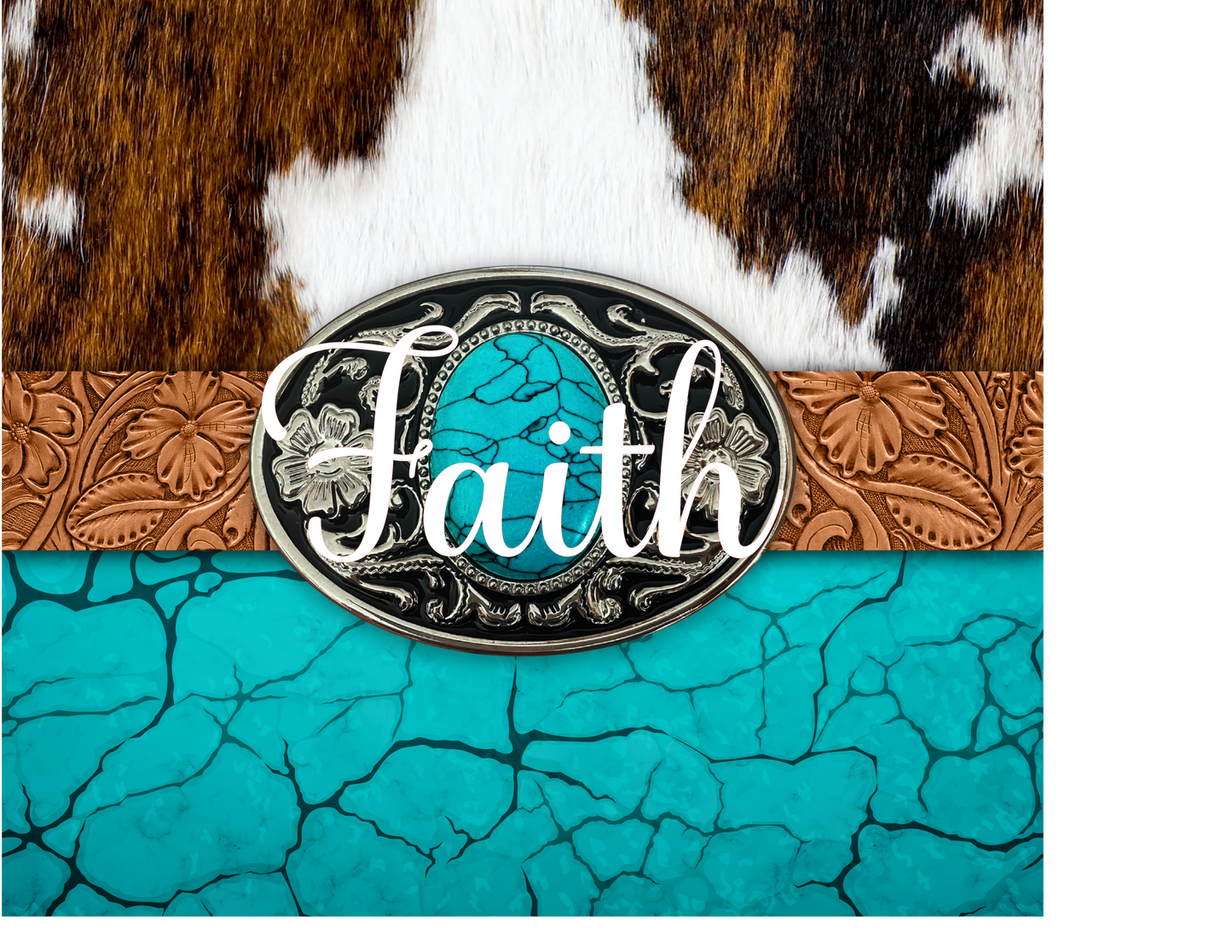 Cowhide Turquoise Buckle Tumbler