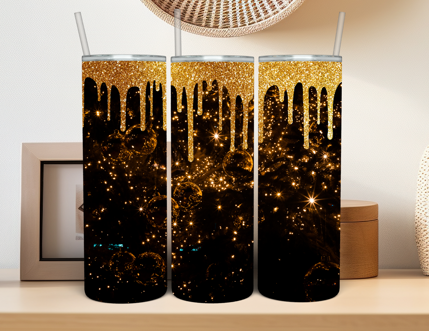 Glitter - Black & Gold Tumbler