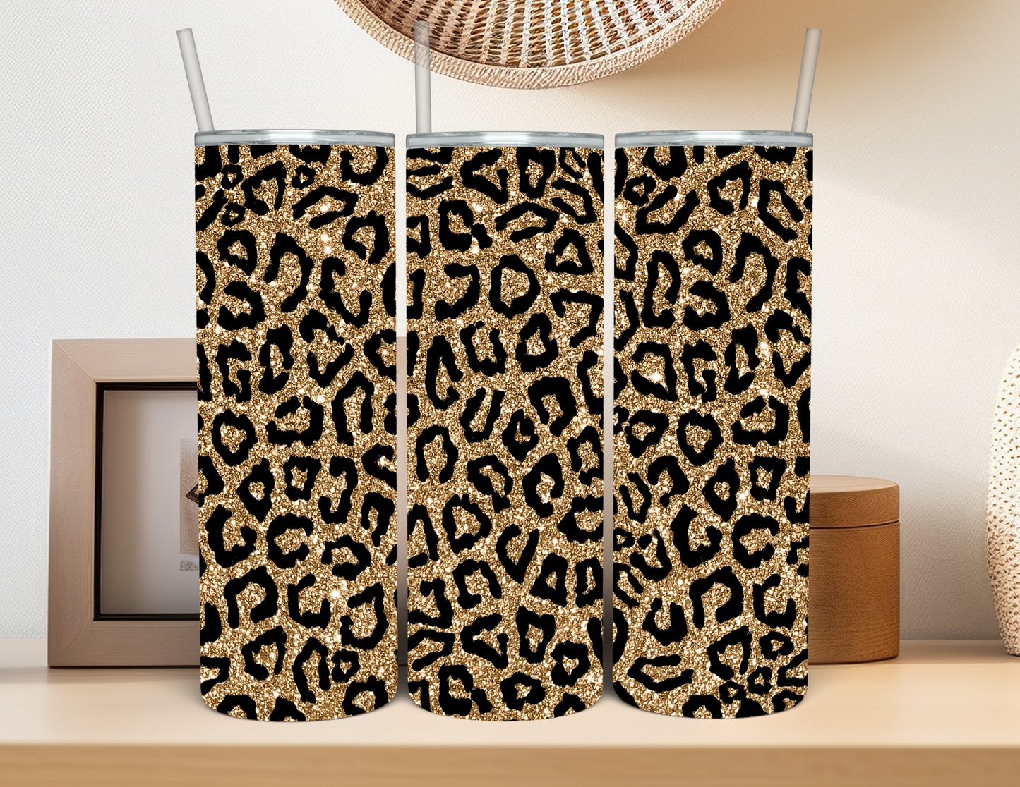 Glitter - Leopard Print Tumbler