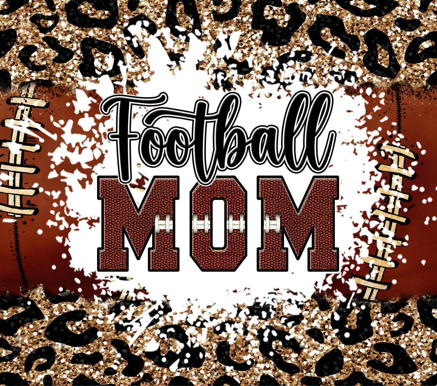 Football Mom Leopard Print Tumbler