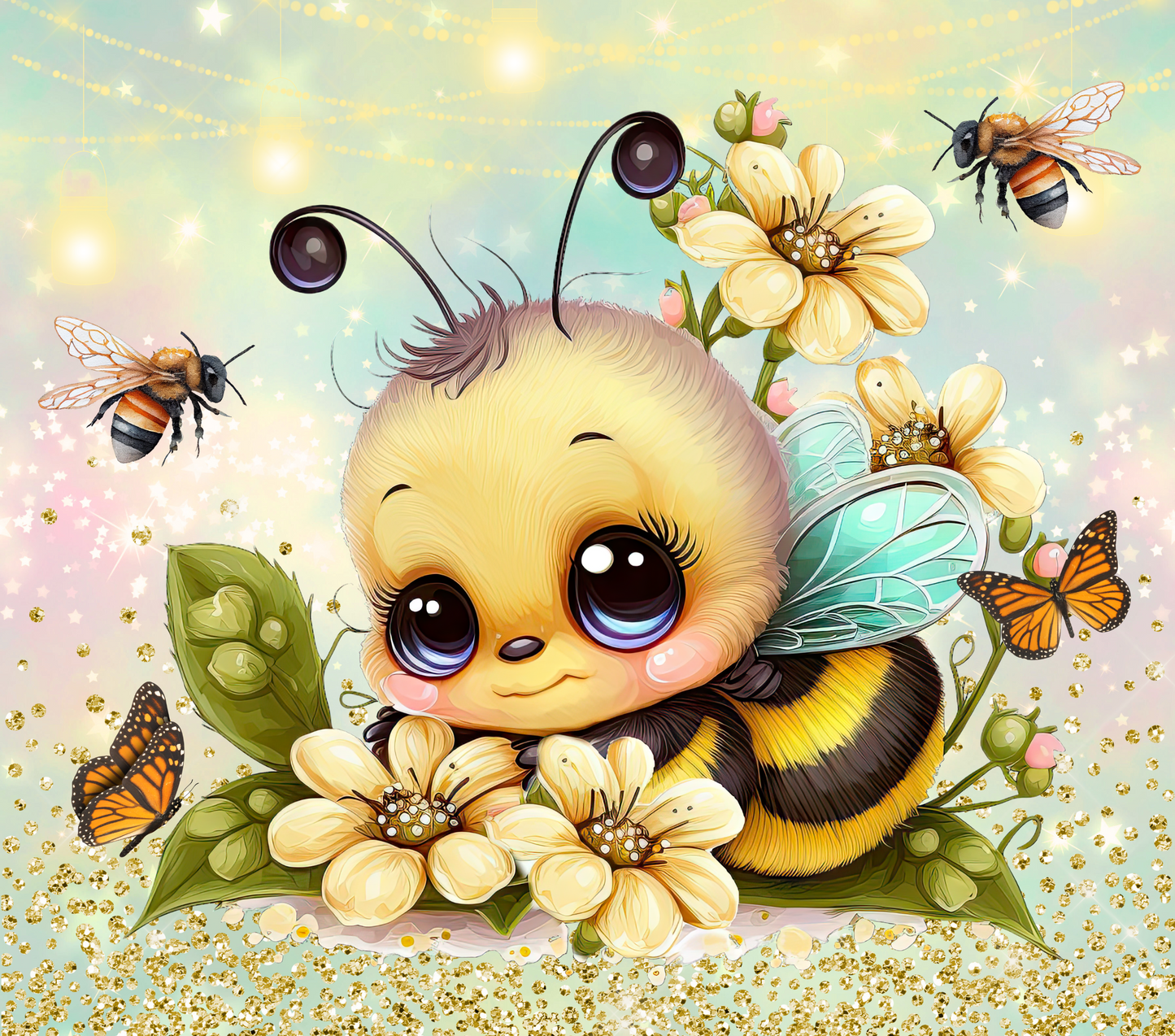 Sweet Cartoon Bee Tumbler