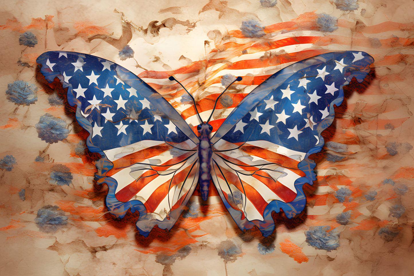 4TH OF JULY BUTTERFLY TUMBLER