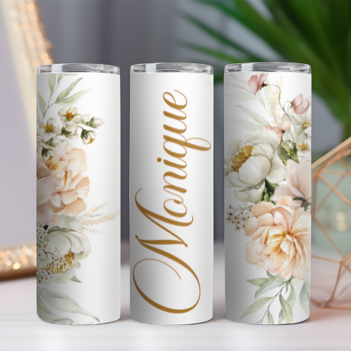 Bride's Personalized Flower Tumbler