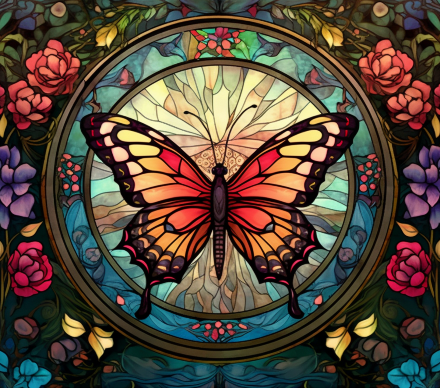 Butterflies - Stained Glass Tumbler 08