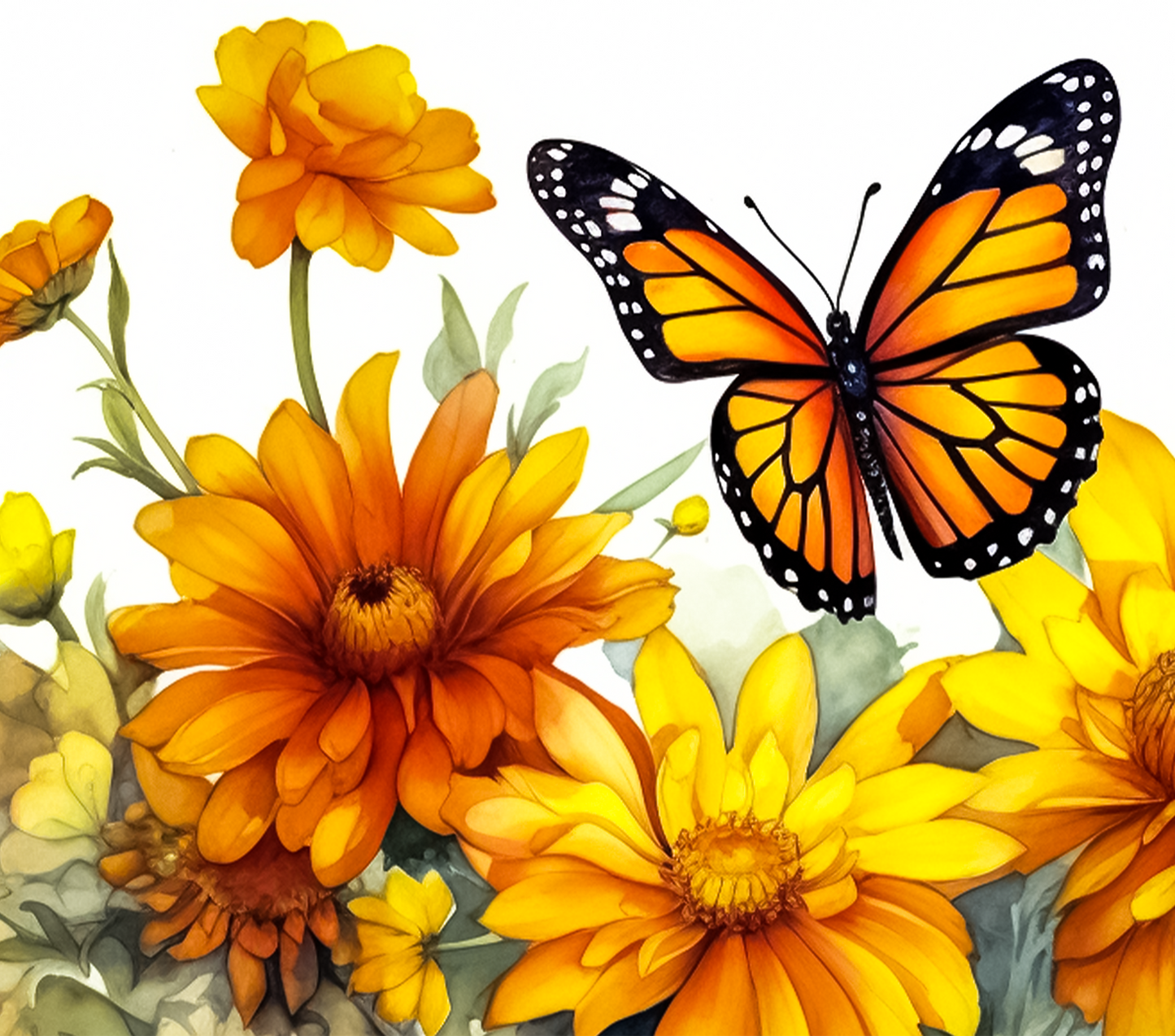 Butterfly Marigold Tumbler