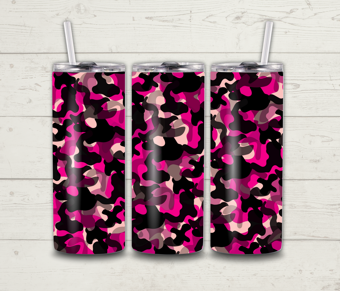 CAMO PINK & BLACK TUMBLER