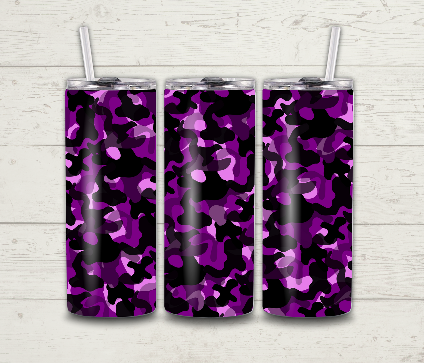 Camo Purple & Black Tumbler