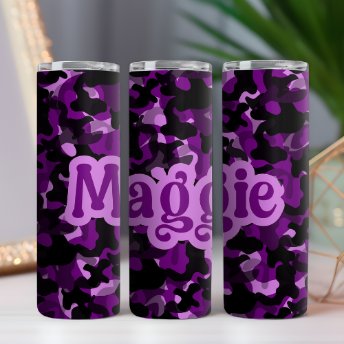 Camo Purple & Black Tumbler