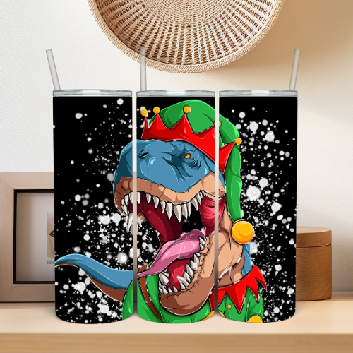 Dino T-Rex Christmas Tumbler