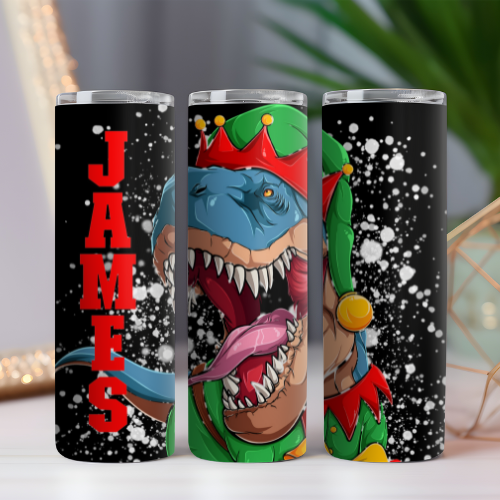 Dino T-Rex Christmas Tumbler