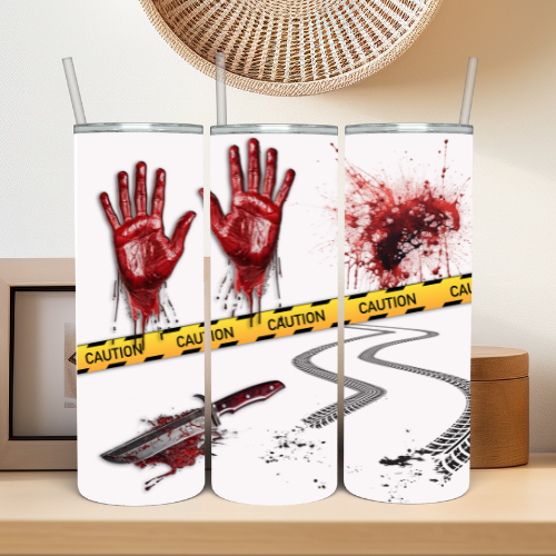 Crime Scene Bloody Knife Tumbler