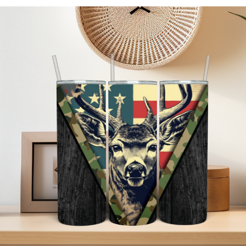 Patriotic Deer Tumbler