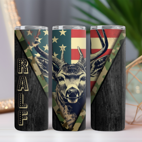 Patriotic Deer Tumbler