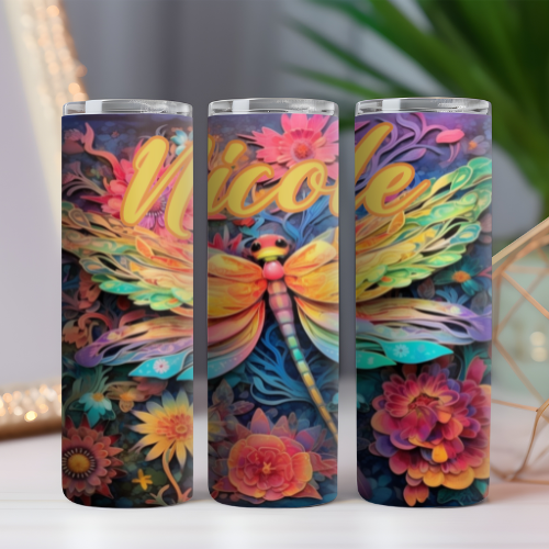 Colorful Dragonfly 02 Tumbler