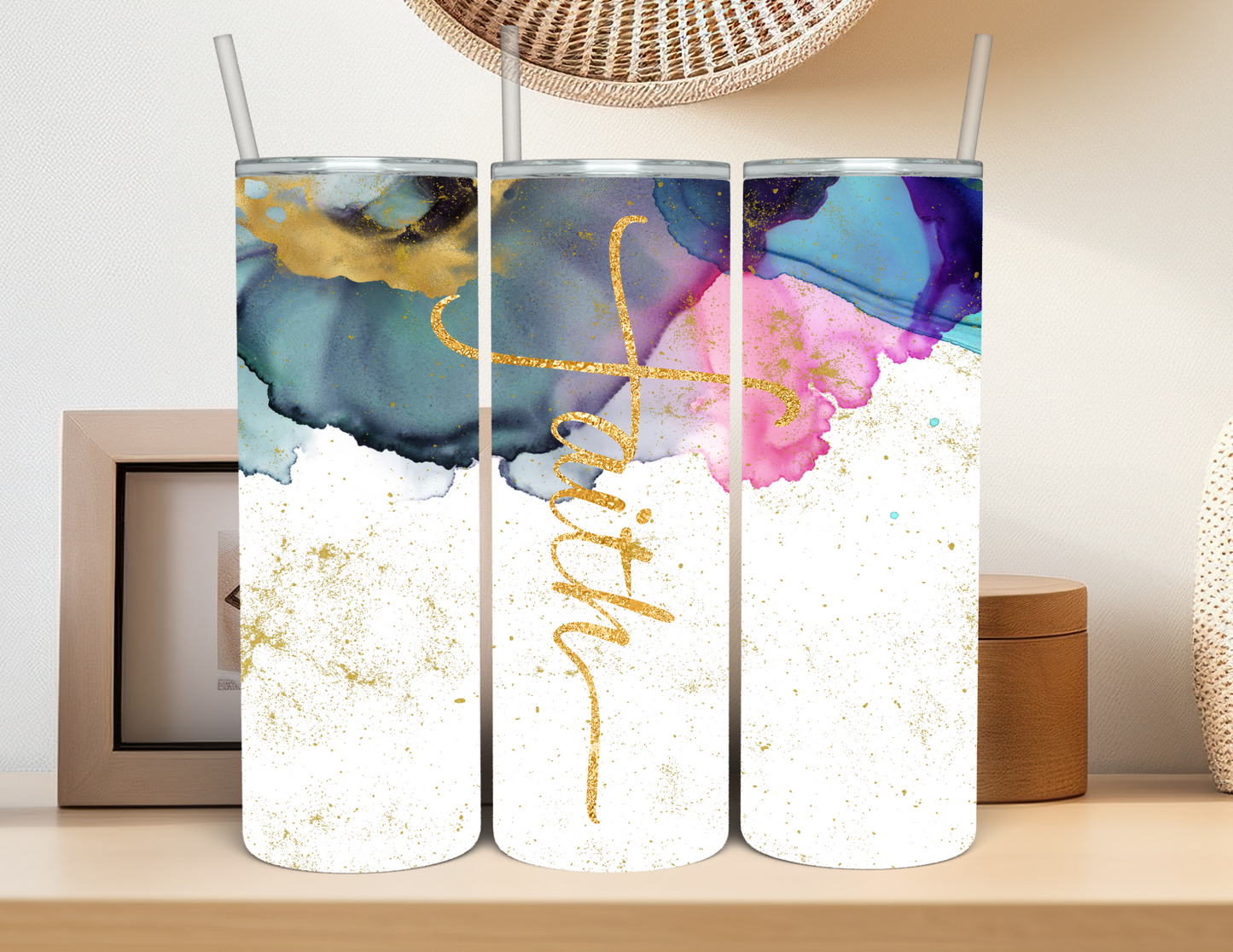 Faith - Marble Design Tumbler