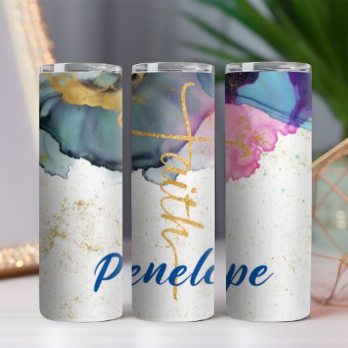 Faith - Marble Design Tumbler