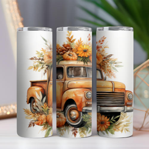 Old Truck & Fall Flowers Tumbler