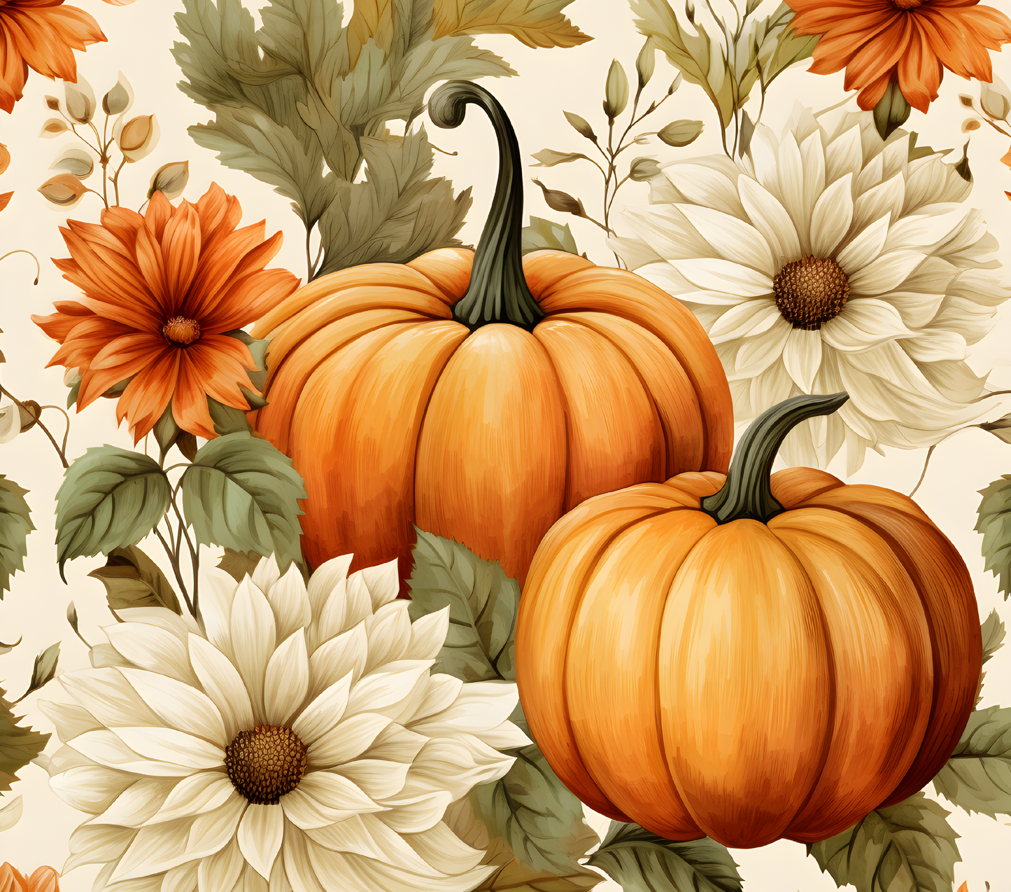 Fall Pumpkins & Mums Tumbler