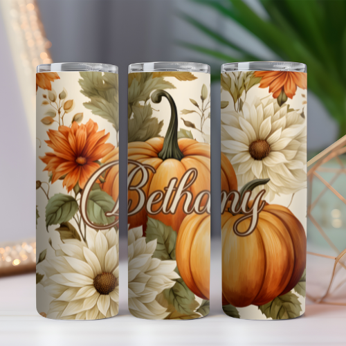 Fall Pumpkins & Mums Tumbler