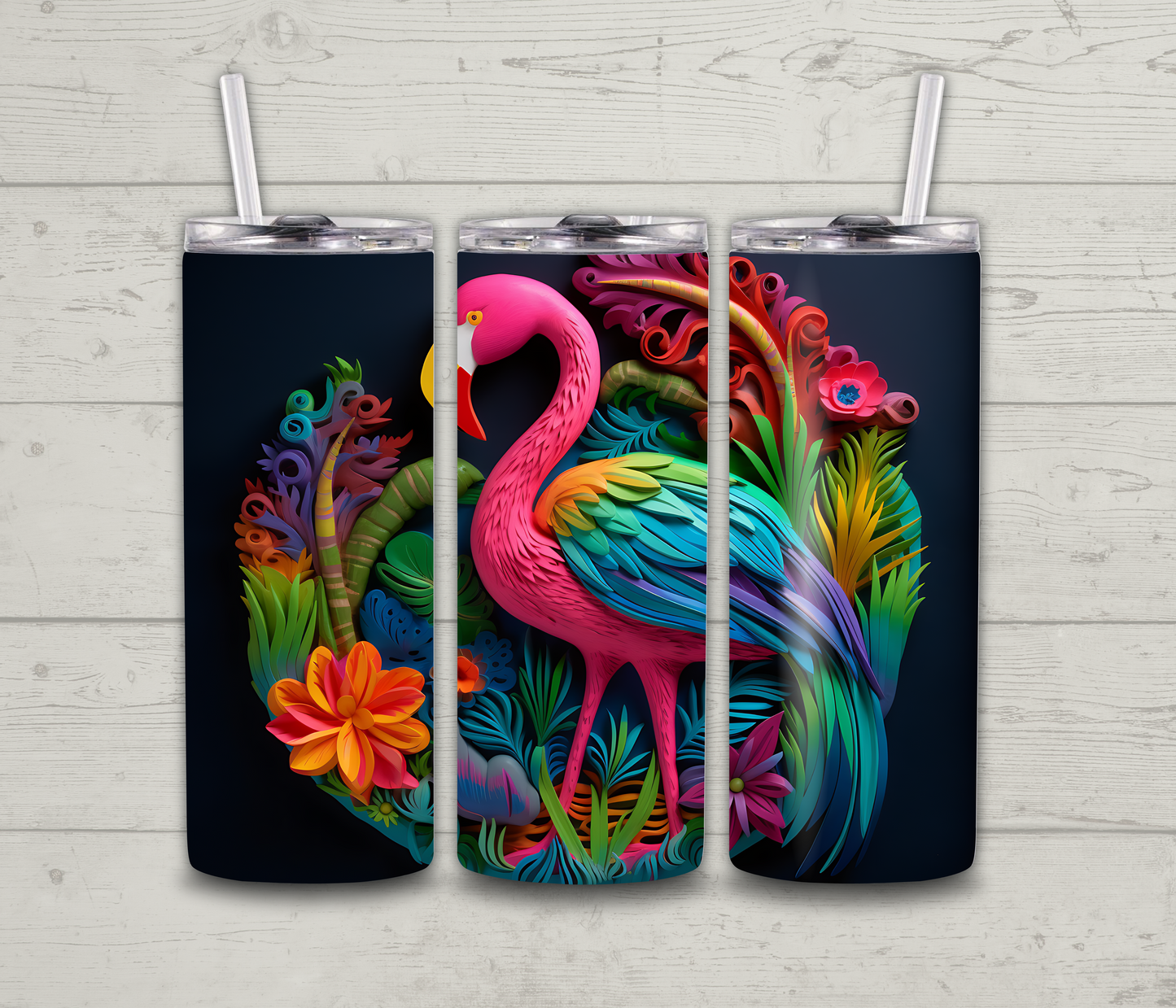 Flamingo Papercut Tumbler