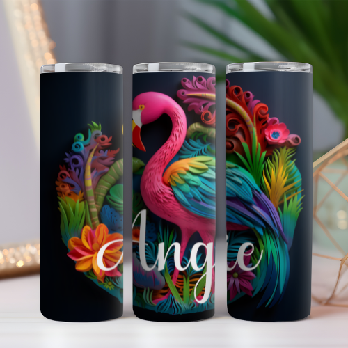 Flamingo Papercut Tumbler