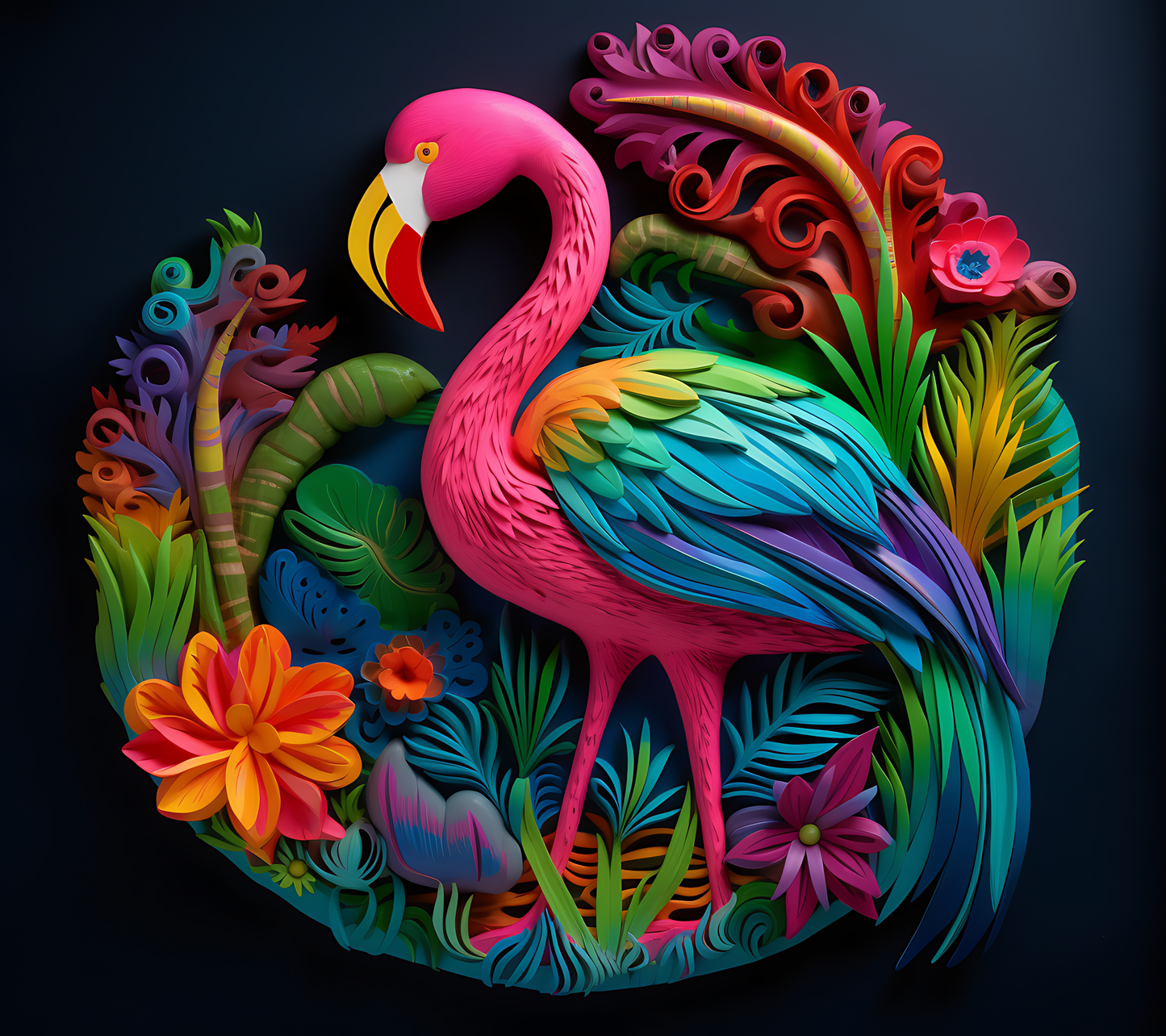 Flamingo Papercut Tumbler