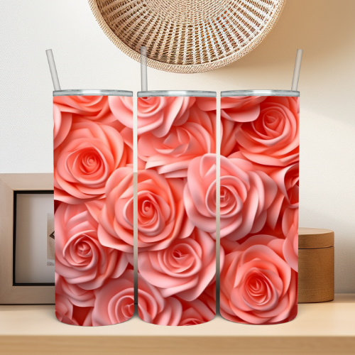 Floral - Pink Roses Tumbler