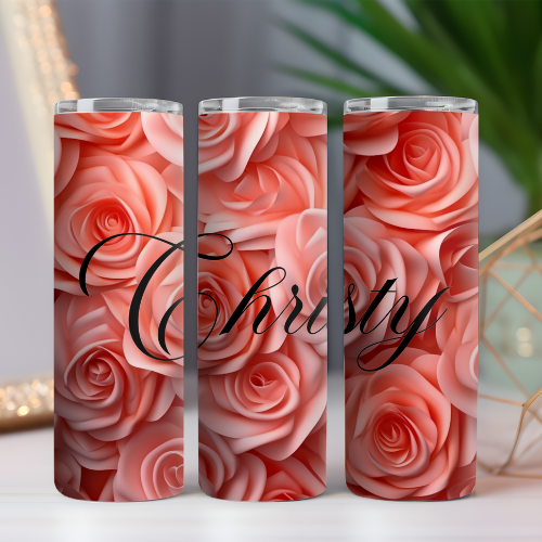 Floral - Pink Roses Tumbler