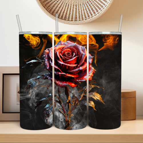 Floral Smokey Rose Tumbler