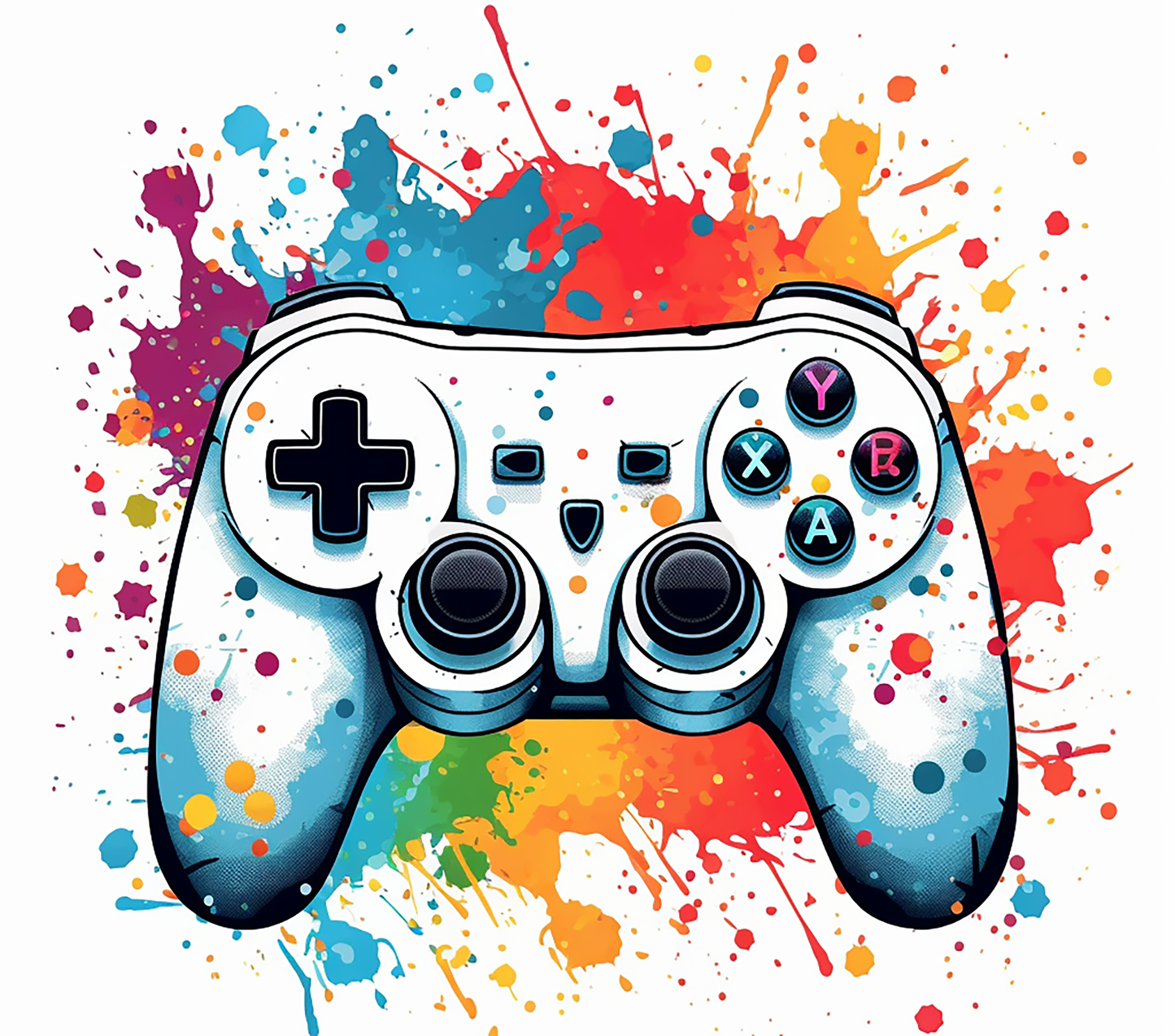 Gaming Controller Paint Splatter Tumbler