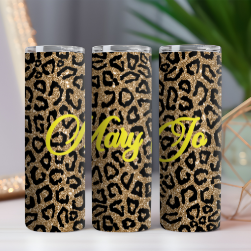 Glitter - Leopard Print Tumbler