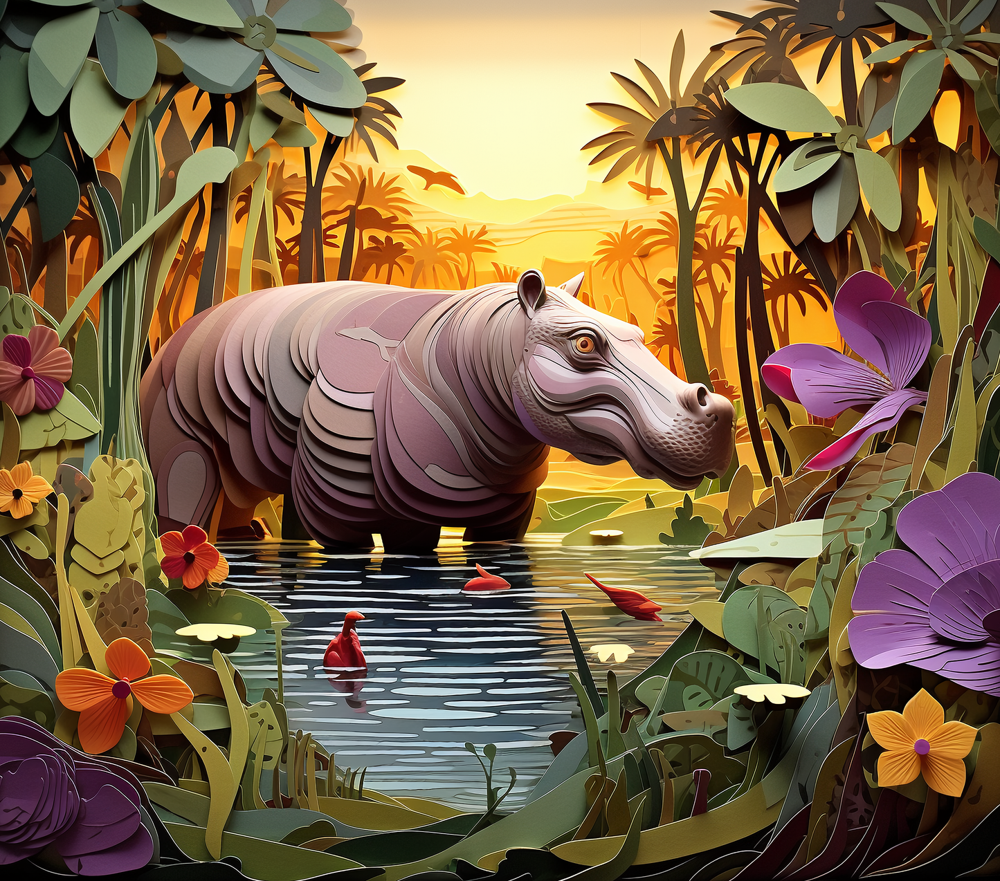 Purple Hippo Tumbler