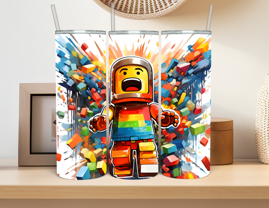 Colorful Lego Man Tumbler