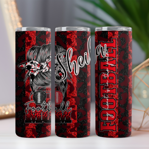 Football Mom Red & Black Tumbler