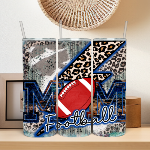 Football Mom Blue Leopard