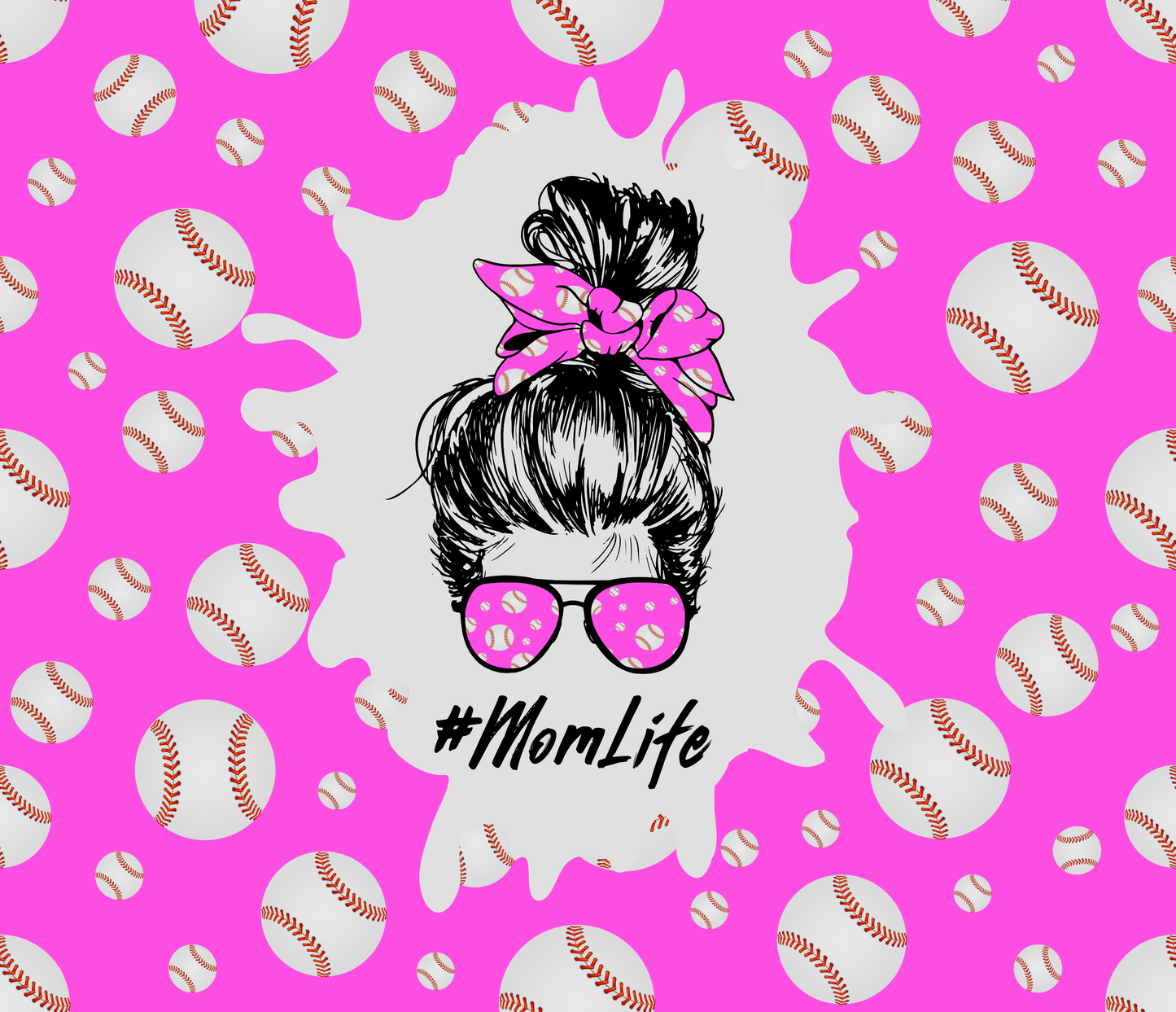 Mom Life - Pink Baseball