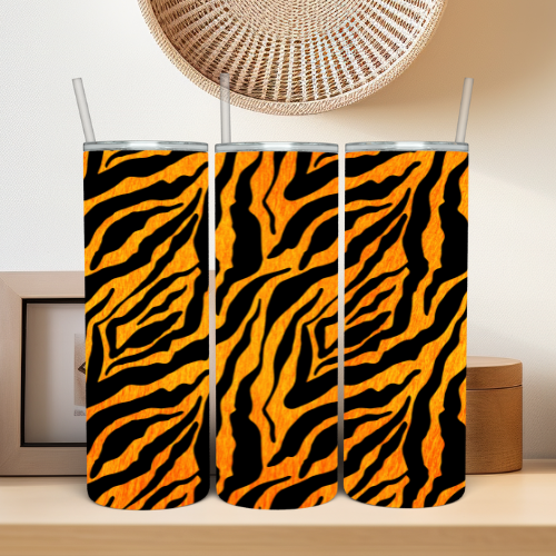 Neon Fire Orange Tiger Tumbler