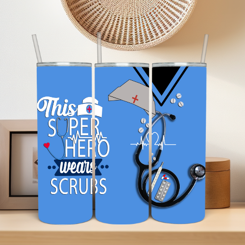 Nurse - This Superhero Wears Scrubs Tumbler