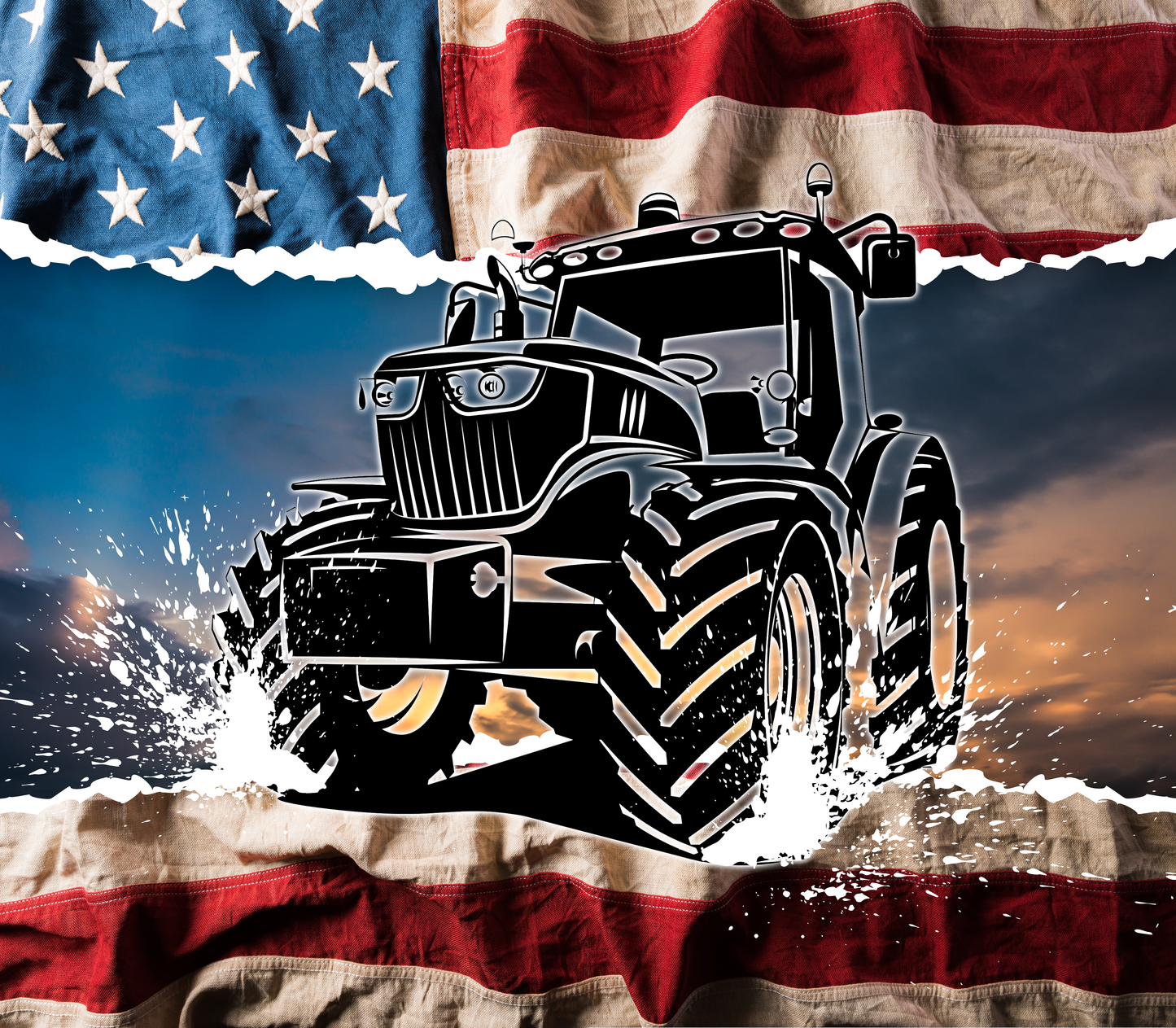 Patriotic Tractor Tumbler