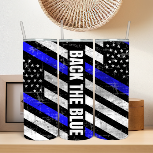 Police Tumbler - Back The Blue 02