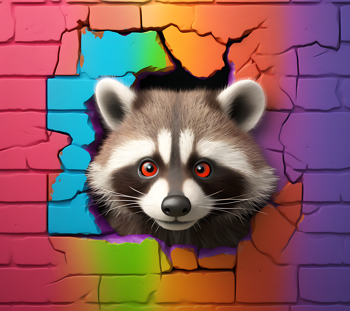 Racoon Through The Wall