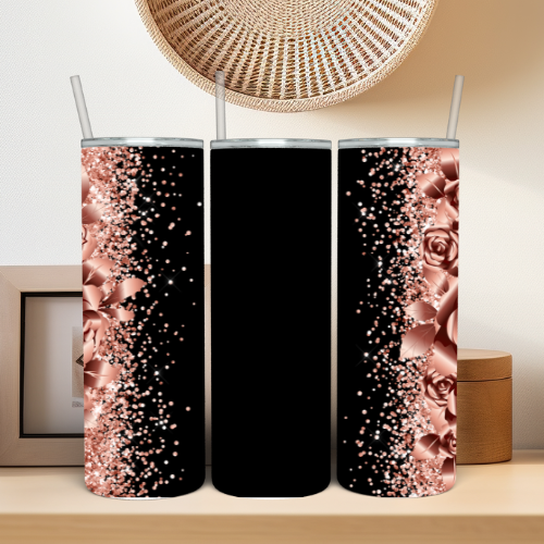 Rose Gold Glitter Tumbler