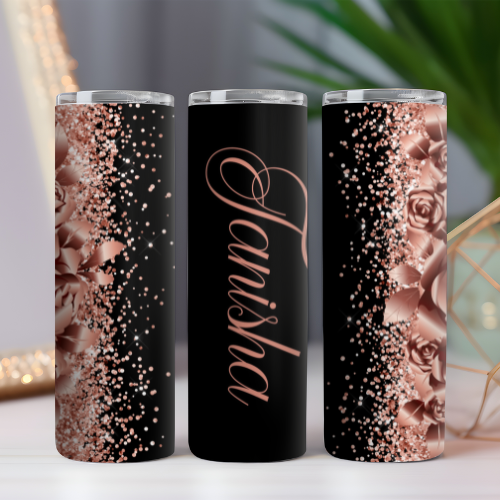 Rose Gold Glitter Tumbler