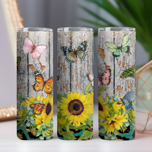 Sunflower & Butterflies Tumbler