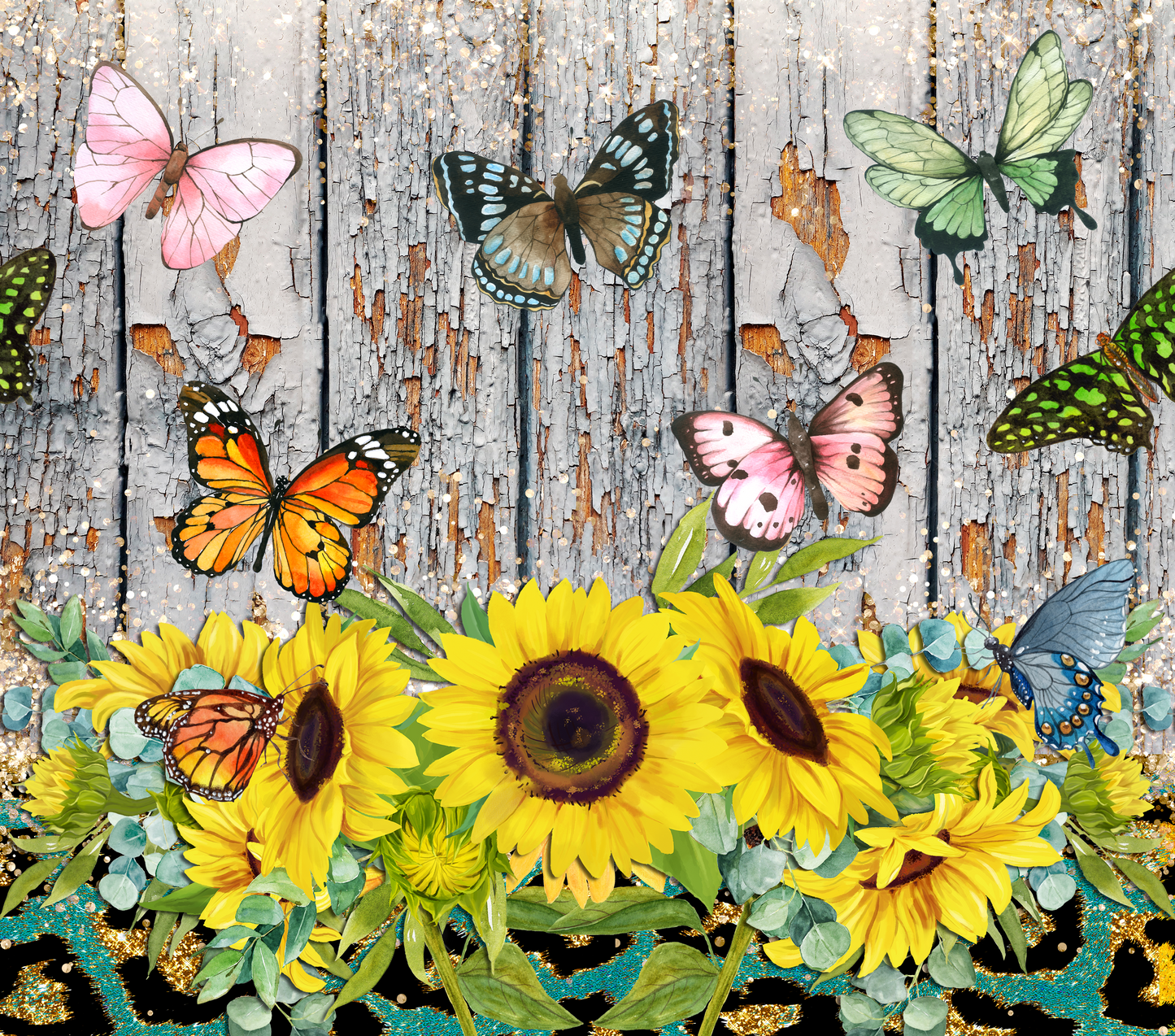 Sunflower & Butterflies Tumbler