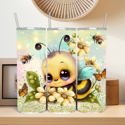 Sweet Cartoon Bee Tumbler